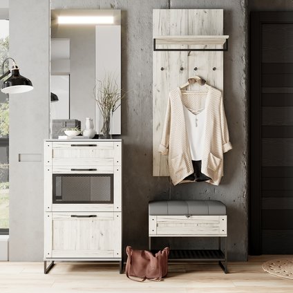 Модульная прихожая Сидней 3 Дуб Крафт Белый