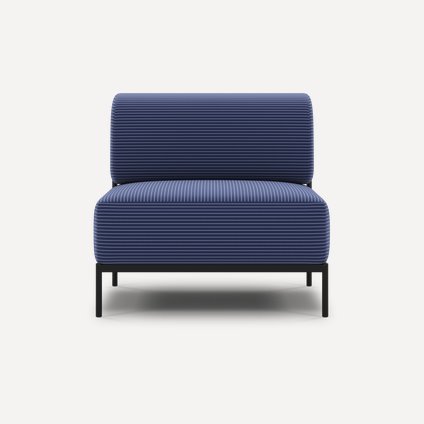 Кресло Нолан Рогожка Синий/Черный