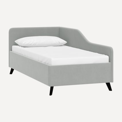 Кровать Лория 90 Велюр Серый