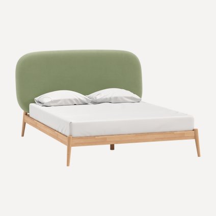 Кровать Саоми-Wood 140 Velvet Olive