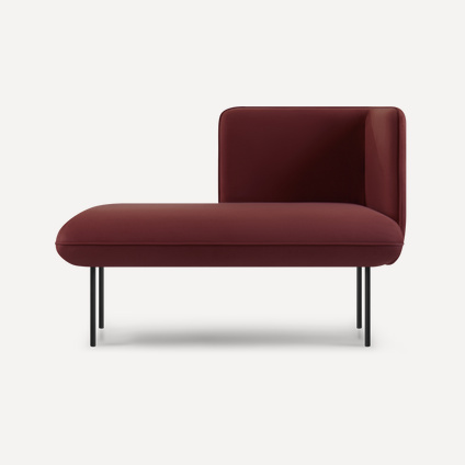 Кушетка Наск Велюр Бордовый