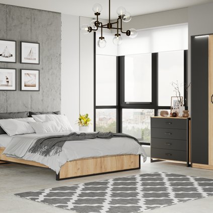 Спальня модульная Техно-2 Дуб Золотой