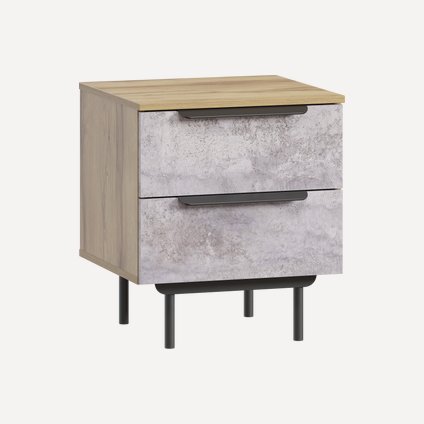 Тумба прикроватная Квелен 48x55 Цемент светлый/Дуб золотистый