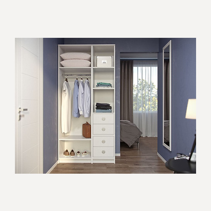 Модульная гардеробная система Дели-1 Белый