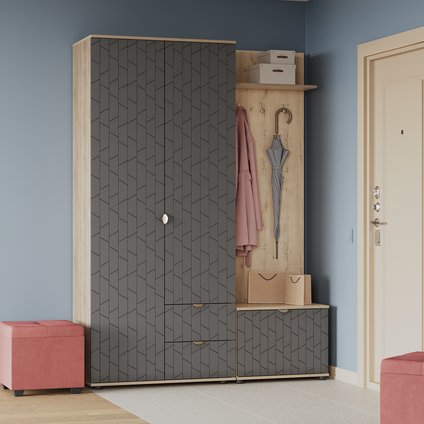 Модульная прихожая Монблан-1 Angle Grafit