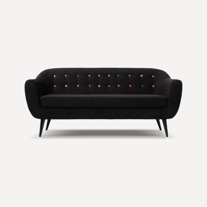 Диван прямой Роттердам-3 Velvet Black