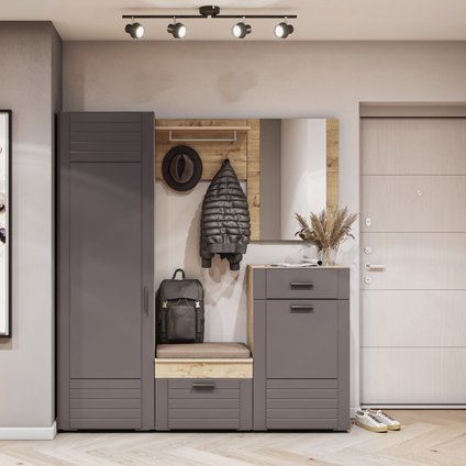 Модульная прихожая Ливорно-3 Графит