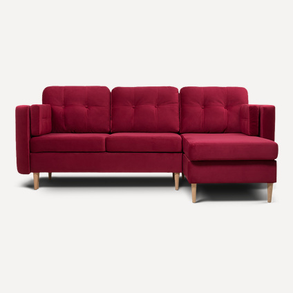 Диван угловой Плиди Velvet Crimson