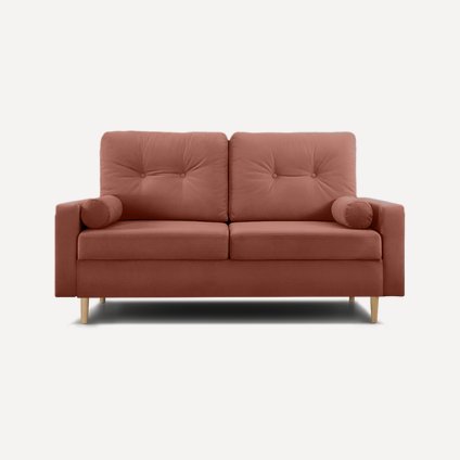 Диван прямой Динс Мини Велюр Терракотовый