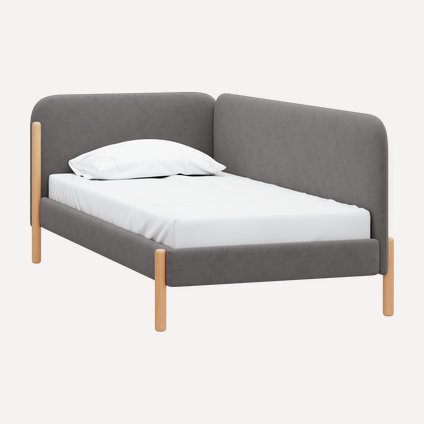 Кровать Кейси 120 Велюр Серый