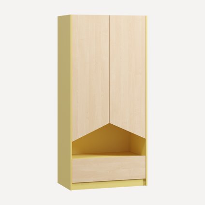 Распашной шкаф Пенни-2 Mustard Plywood