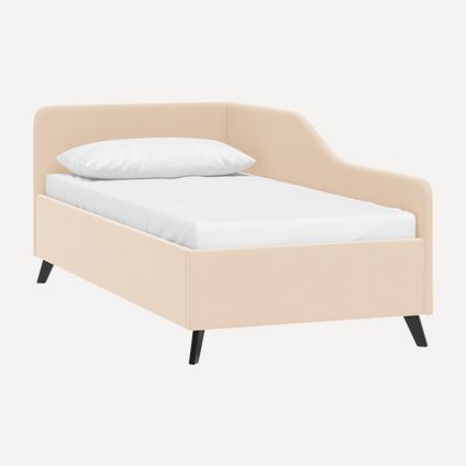 Кровать Лория 80 Велюр Светло-бежевый