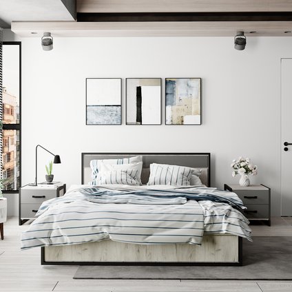 Спальня модульная Техно-1 Дуб Крафт Белый