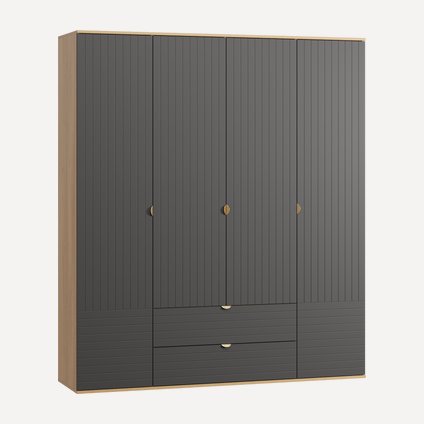 Распашной шкаф Монблан 4-185x215 Линии Графитовый