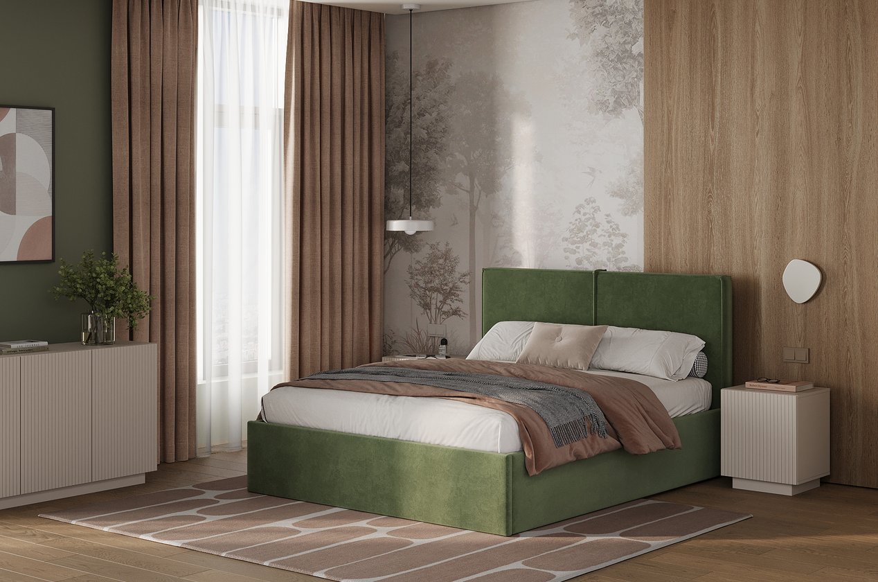 Кровать Эби-Floor 160 Velvet Olive - фото 2