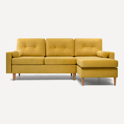 Диван угловой Динс Velvet Yellow