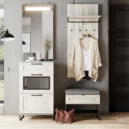 Модульная прихожая Сидней-3 Дуб Крафт Белый