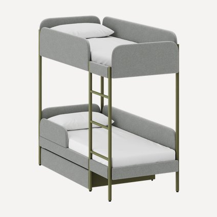 Кровать двухъярусная Эльви 80 Textile Grey Olive