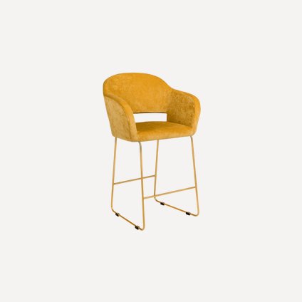 Стул полубарный Одар-5 Velvet Yellow
