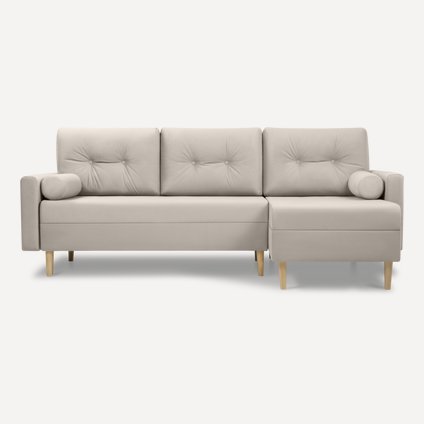 Диван угловой Нумо Велюр Светло-бежевый