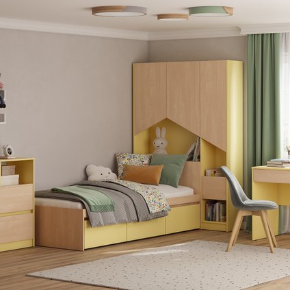 Модульная детская Пенни-2 Mustard Plywood