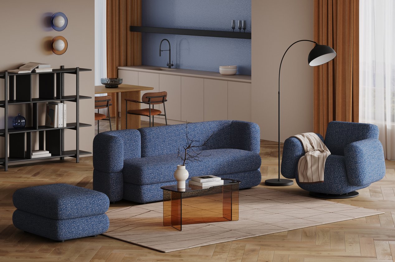 Диван прямой Брера Bucle Saphire - фото 5