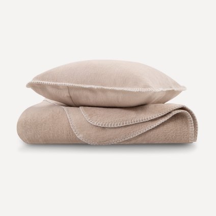 Комплект плед и чехол на подушку Бэй Beige 150x100