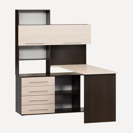 Компьютерный стол КСТ-14 Венге/Беленый дуб левый