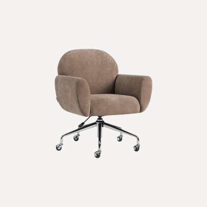 Офисное кресло Шерман Велюр Латте/Хром