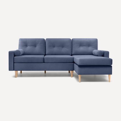 Диван угловой Динс Velvet Navy Blue