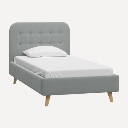 Кровать Динс 120 Velvet Silver