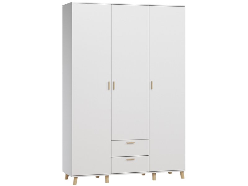 Распашной шкаф Пронто 3-150x220 Белый с зеркалом
