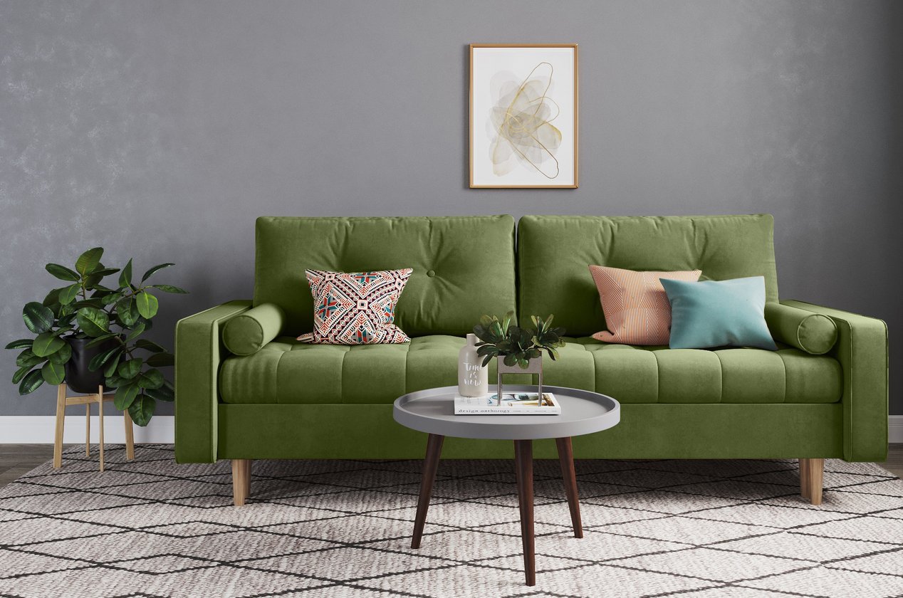 Диван прямой Ситено Barhat Olive - фото 2 Диван прямой Ситено Barhat Olive - фото 2