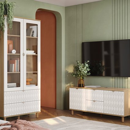 Модульная гостиная Теджонс-3 Leaf Milk Oak