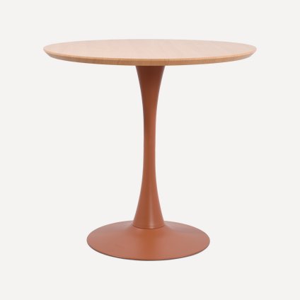 Кухонный стол Тюлип 80 Древесный натуральный/Терракотовый