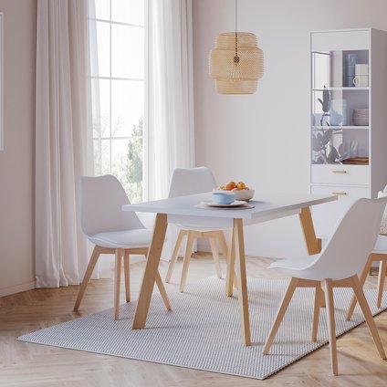 Обеденная группа Авалон-1 120x80 Белый/Натуральный