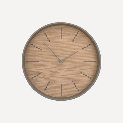 Часы Пако 34 Древесный натуральный/Бежевый