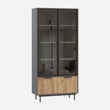 Витрина Леванте 2-97x205 Графитовый