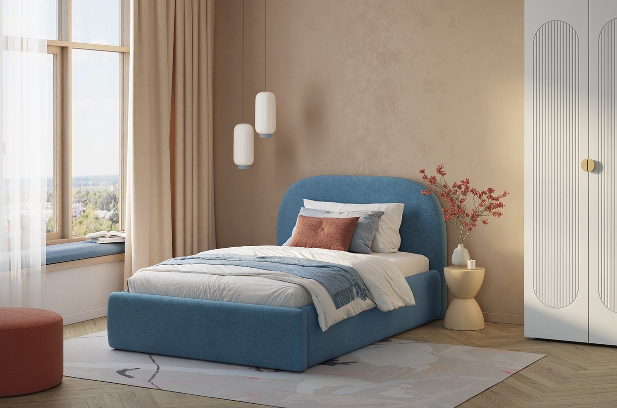 Кровать Кевия 120 Soft Blue - фото 2