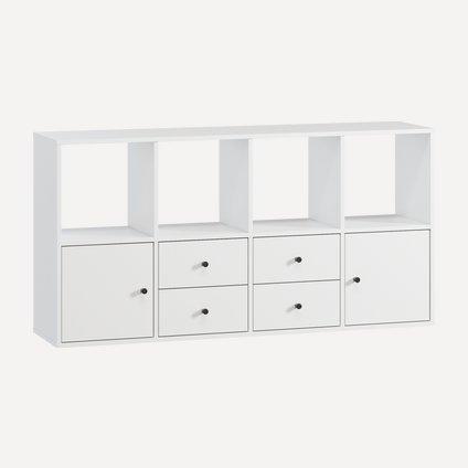 Стеллаж Кейн 2-149x75 Белый