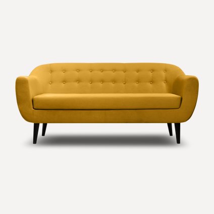 Диван прямой Роттердам-3 Velvet Yellow