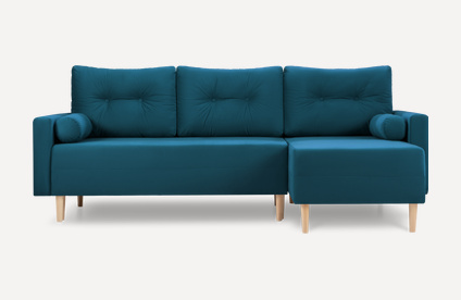Диван угловой Нумо Velvet Navy Blue