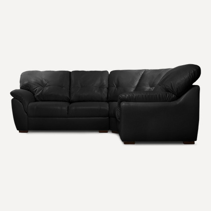 Кожаный диван угловой Медиус Black