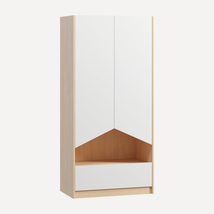 Распашной шкаф Пенни-2 Plywood White