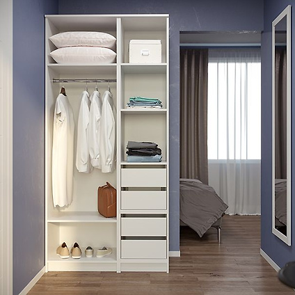 Модульная гардеробная система Дели-1 Белый