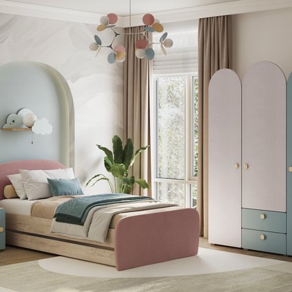 Модульная детская Арчи 4 Серо-зеленый/Дуб Ирландский