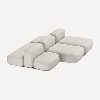 Диван модульный Риббл-6 Bucle White