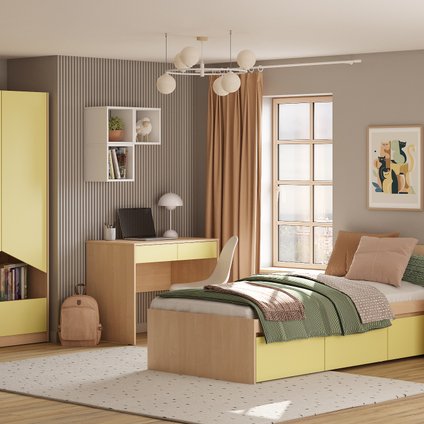 Модульная детская Пенни-4 Plywood Mustard