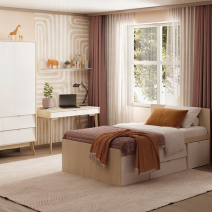 Модульная детская Лесли-1 Plywood White