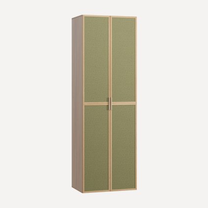 Распашной шкаф Флавир 2-80x245 Рогожка Оливковый